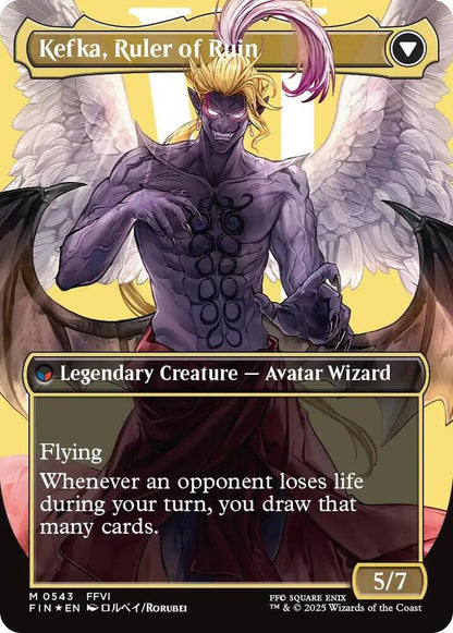 Kefka, Court Mage (0543) (Borderless) (Surge Foil) (Back)